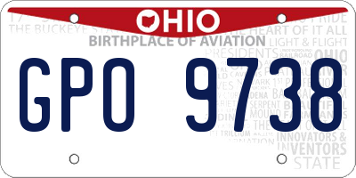 OH license plate GPO9738