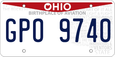 OH license plate GPO9740