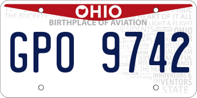 OH license plate GPO9742
