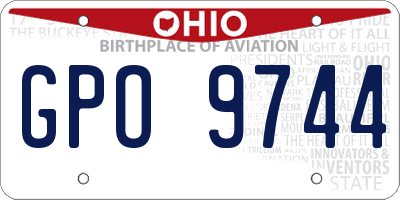 OH license plate GPO9744