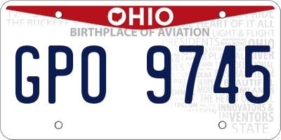 OH license plate GPO9745