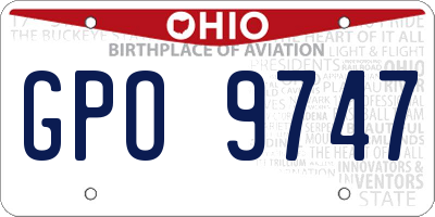 OH license plate GPO9747
