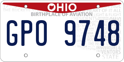 OH license plate GPO9748