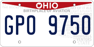 OH license plate GPO9750