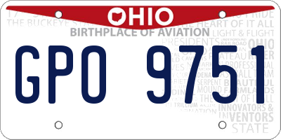 OH license plate GPO9751