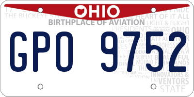 OH license plate GPO9752