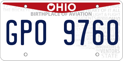 OH license plate GPO9760
