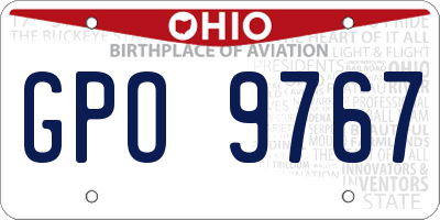 OH license plate GPO9767