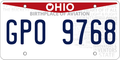 OH license plate GPO9768