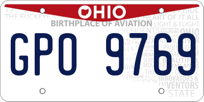 OH license plate GPO9769