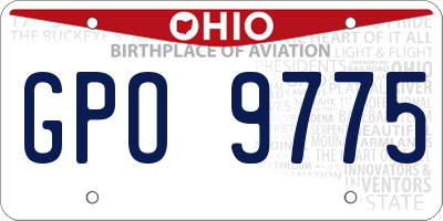 OH license plate GPO9775
