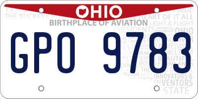 OH license plate GPO9783