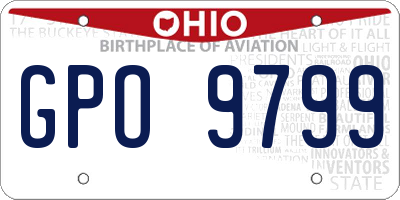 OH license plate GPO9799