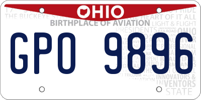 OH license plate GPO9896