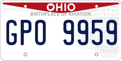 OH license plate GPO9959