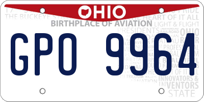 OH license plate GPO9964