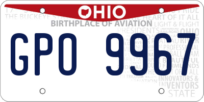 OH license plate GPO9967