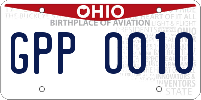 OH license plate GPP0010