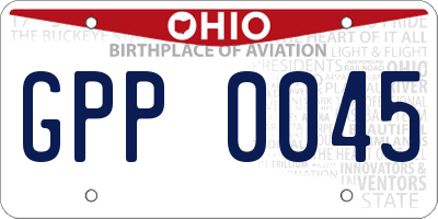 OH license plate GPP0045