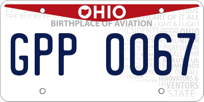 OH license plate GPP0067
