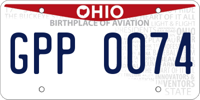 OH license plate GPP0074