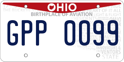 OH license plate GPP0099