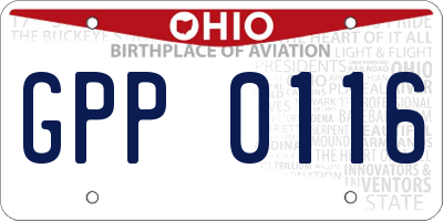 OH license plate GPP0116