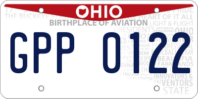 OH license plate GPP0122