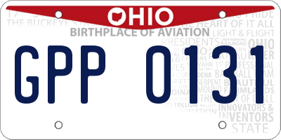 OH license plate GPP0131