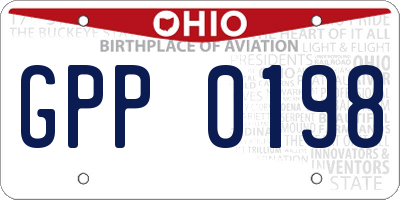 OH license plate GPP0198