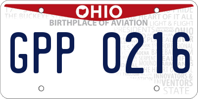 OH license plate GPP0216