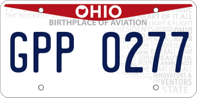 OH license plate GPP0277
