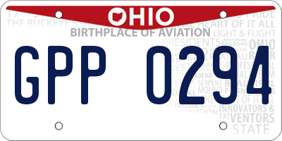 OH license plate GPP0294