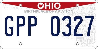 OH license plate GPP0327