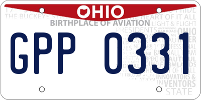 OH license plate GPP0331