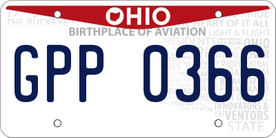 OH license plate GPP0366