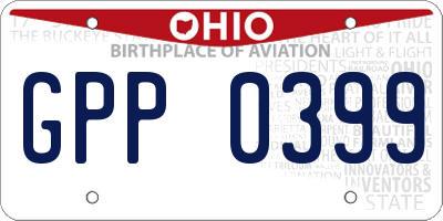 OH license plate GPP0399