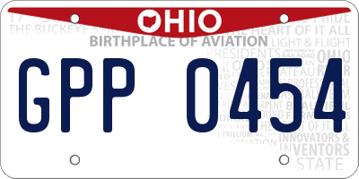 OH license plate GPP0454