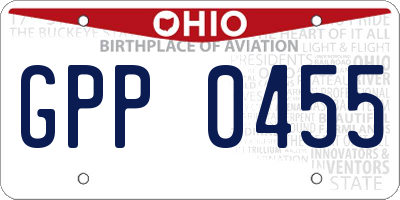 OH license plate GPP0455