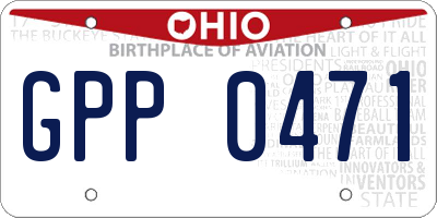 OH license plate GPP0471