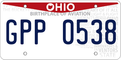 OH license plate GPP0538