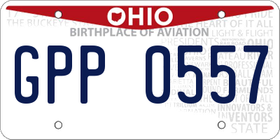 OH license plate GPP0557