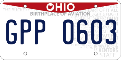 OH license plate GPP0603