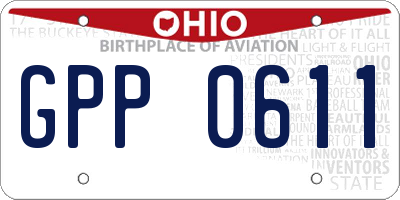 OH license plate GPP0611