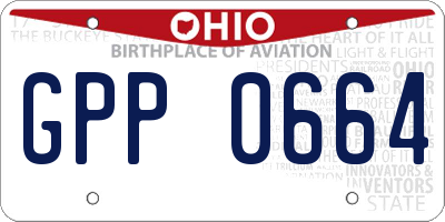 OH license plate GPP0664