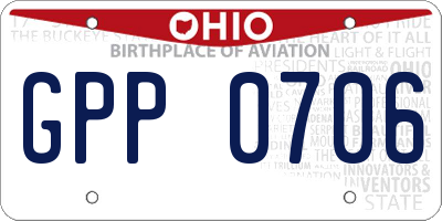 OH license plate GPP0706