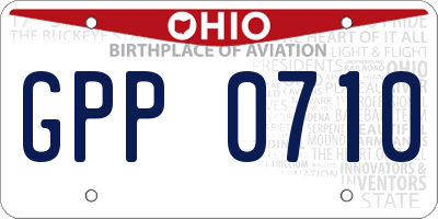 OH license plate GPP0710