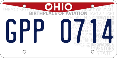 OH license plate GPP0714