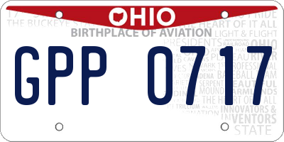 OH license plate GPP0717