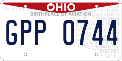OH license plate GPP0744